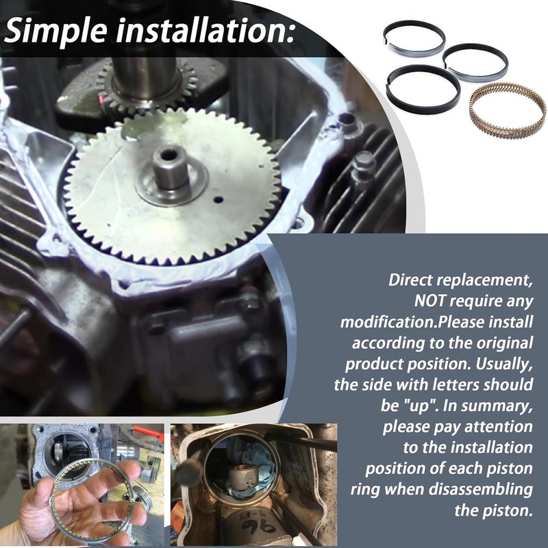 XTPTFABS 2M4860 Piston Rings(8-Cyl Ring kits) Compatible With 1999-2006 Chevrolet Gen III 364 6.0L LQ4 LQ9(Replace2M4860) Piston Rings - 4.000 in Bore -1.5 x 1.5 x 3.0 mm Thick - Standard Tension - Image 5